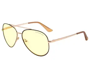 Gunnar MAVERICK Schwarz-Gold / Gaming-Brille / bernsteinfarbene Gläser / BLF 65 / Gunnar Fokus