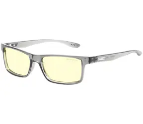 Gunnar VERTEX READER Graue Kristall-Gaming-Brille / bernsteinfarbene Gläser / BLF 65 / Dioptrien +1