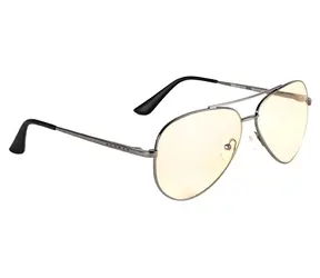 Gunnar Maverick Gunmetal / Gaming-Brille / bernsteinfarbene Gläser / BLF 65 / Natürlicher Fokus
