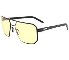 Gunnar Novato Onyx / Gaming-Brille / Bernsteinfarbene Gläser / BLF 65 / Gunnar Fokus