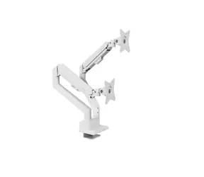 Arozzi Alzare Neo Duo weiß / 2 Monitor-Tischhalterung / Gasfeder / VESA