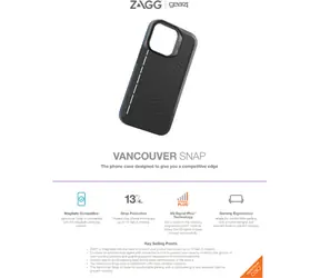 Gear4 D3O Vancouver Snap schwarz / Rückseite / Apple iPhone 13 / MagSafe / D3O / Schutz 4 m