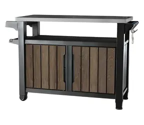 Keter UNITY XL Walnuss / Grilltisch / 207 l / Aufbewahrungsbox für den Außenbereich