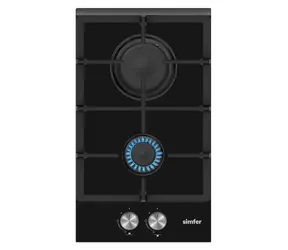 Simfer H3.201.TGRSP schwarz / Gaskochfeld / 30 cm / 2 Brenner / Gusseisenroste