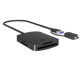 Icy Box IB-CR302-CU3 schwarz / Externer Speicherkartenleser / 4-in-1 / USB-A & USB-C 3.2 Gen 1