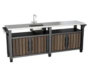 Keter Grilltisch UNITY Chef 415 l Walnuss / Grilltisch / Volumen 415 l