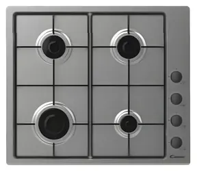 Candy CHW6LBX/4U2 Idea Edelstahl-Gaskochfeld / 60 cm / 4 Brenner / Mechanische Steuerung