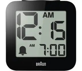 Braun BC 25 BP schwarz / Wecker / Sprachansage der Uhrzeit / LCD-Display / 3x AA-Batterien