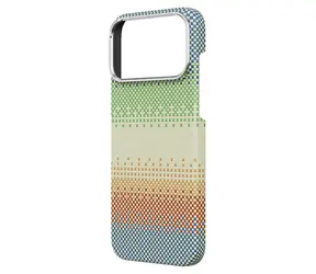 Comma Woven Kevlar Magnetic Shockproof Case Green Orange Light / Back Cover / iPhone 17 Pro Max / Kevlar / Magnetic