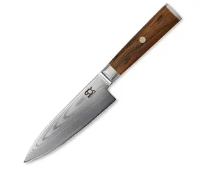 SOK Küchenmesser Gyuto Cocobolo Weißer Damaststahl / Messer / Klingenlänge 152 mm / Damaststahl / Griff aus Cocobolo