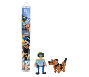 PLUS- PLUS Polizei-Bausatz / 100 Teile / Röhre
