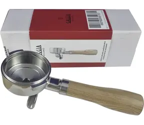 Gaggia Hebel Doppelauslauf Edelstahl, Eschenholz / Hebel für Kaffeemaschine / Doppelauslauf / kompatibel mit Gaggia