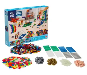 PLUS- PLUS Baukasten Bauen lernen Super Set / 1200 Teile / 8 Baumatten