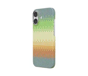 Comma Woven Kevlar Stoßfeste Schutzhülle in Grün-Orange mit Lichteffekten / iPhone 17 / Magnethalterung