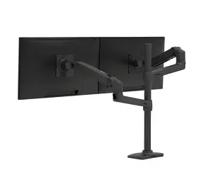 Ergotron LX Doppel-Monitorarm, hohe Stange, schwarz / Arm für 2 Monitore / bis zu 40 Zoll / VESA 100x100 / Tragkraft 20 kg
