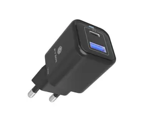 Icy Box IB-PS1020-PD schwarz / Ladegerät / 1x USB-C / 1x USB-A / PD 3.0 20W + QC 3.0 18W