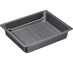 BOSCH HEZ633070 Anthrazit / Bratpfanne mit Rost / emailliert / bis 300 °C / 2-teiliges Set