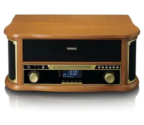 LENCO TCD-2571 braun / Plattenspieler mit Radio und CD