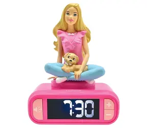 LEXIBOOK Barbie-Wecker / 3D-Nachtlicht / 6 Klingelmelodien / Schlummerfunktion / Hintergrundbeleuchtetes LCD-Display