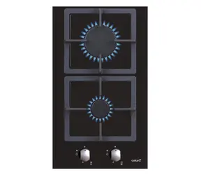 Cata SCI 3002 BK schwarz / Gaskochfeld / 2 Kochzonen / 30 cm / mechanische Steuerung / schwarzes Glas