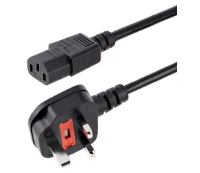 StarTech Netzkabel UK Typ G - C13 3M schwarz / Netzkabel / Englischer Stecker / 250 V / 10 A