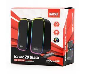 Marvo Havoc 20 schwarz / Lautsprecher / 2.0 / 6 W / RGB-Hintergrundbeleuchtung / 3,5-mm-Klinkenanschluss + USB-Stromversorgung