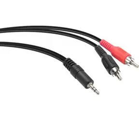 Speedlink Audiokabel, 3,5-mm-Klinkenstecker - 2x Cinch, schwarz / Audiokabel / 2 m