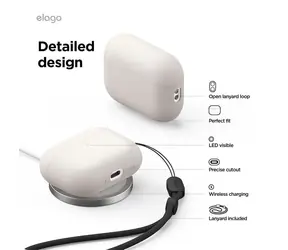 Elago AirPods Pro 3 Liquid Hybrid Strap Case Stone / Hülle / Mit Riemen