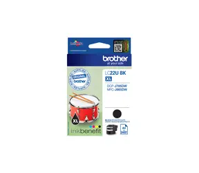 Brother LC-22UBK Schwarzweiß / Tintenpatrone / Original / ca. 2.400 Seiten / DCP-J785DW, MFC-J985DW