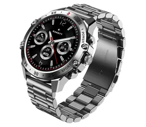 Garett V14, silberfarbenes Edelstahl / Smartwatch / 1,43" AMOLED-Display / Schrittzähler & Herzfrequenzmesser / Bluetooth 5.2 / IP68 / Android & iOS
