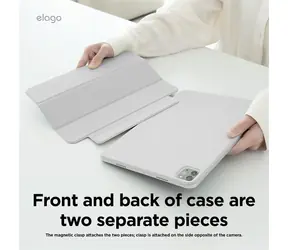 Elago Magnetische Folio-Hülle, hellgrau / Hülle / Apple iPad Pro 11" (M4/M5) / Magnetisch