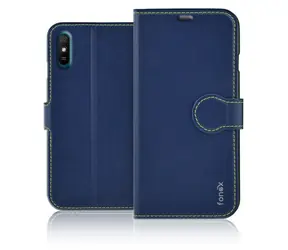 Fonex Book Identity Schutzhülle im Buchstil für XIAOMI Redmi 9A und 9AT, blau / Hülle