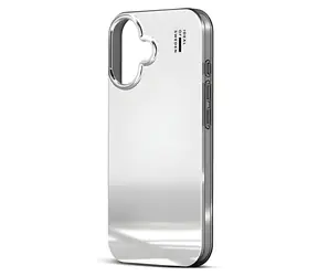Ideal Spiegelhülle für iPhone 16, Silber / Schutzhülle / MagSafe / TPU