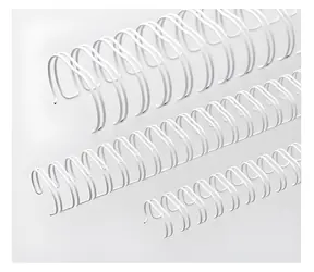 EuroSupplies Metallrücken 3:1", 9,5 mm, weiß / für 51-65 Blatt 80 g Papier / 100 Stück