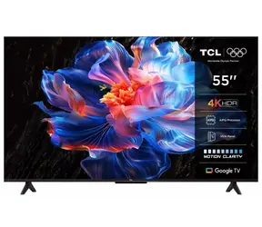 55" TCL 55P69K Fernseher, schwarz, 4K UHD, LED, Google TV, WLAN, 3x HDMI, 20-W-Lautsprecher