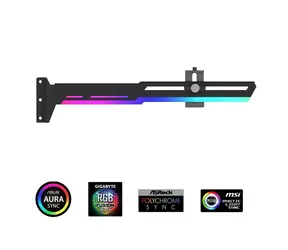 1stCool Grafikkartenhalterung ARGB Schwarz / Grafikkartenhalter / ARGB / Metall / 280 x 52 mm