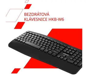 Canyon HKB- W6 schwarz / Kabellose Tastatur / 2,4 GHz + Bluetooth / ergonomisch / wasserdicht / 104 Tasten / CZ/ SK