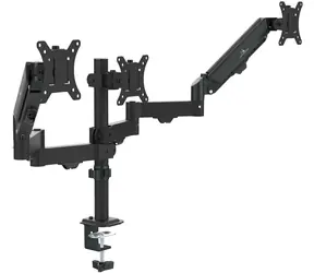 Maclean MC-137 schwarz / Tischhalterung für drei Monitore / 17-27 Zoll / VESA 75x75-100x100 / Tragkraft 8 kg