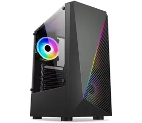 1stCool SHARK 2 schwarz / PC-Gehäuse / Midi-Tower / Ohne Netzteil / USB 3.0 / RGB-Lüfter / gehärtetes Glas