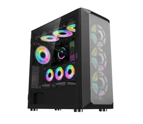 1stCool MiddleTower Wind Storm schwarz / PC-Gehäuse / Ohne Netzteil / 2x USB & 1x USB 3.0 / Gehärtetes Glas