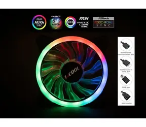 1stCool AURA EVO Doppelringlüfter / 120 mm / ARGB / 1200 U/min