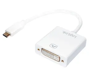 LogiLink USB-C auf DVI weiß / Adapter / USB 3.1 Gen1 / Full HD 1080p / 0,14 m