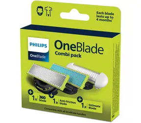 Philips OneBlade QP936/50 / Ersatzklingen / 360° / SkinProtect / Anti-Reibung / 3 Stück