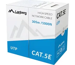 Lanberg UTP-Kabel Cat5e 305 m, blau / Netzwerkkabel / CCA / 100 MHz / AWG24