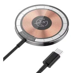 1stCool Qi-Ladegerät 15W transparent / Kabelloses Ladegerät / MagSafe-kompatibel / USB-C