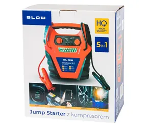 Blow mit Kompressor 5-in-1 / Starthilfegerät / 12 Ah / 400 A / Luftkompressor / Taschenlampe