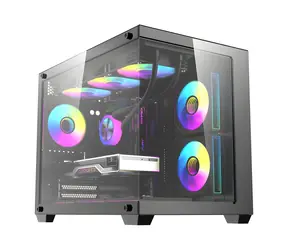 darkFlash B275 PRO schwarz / PC-Gehäuse / Mini-Tower / M-ATX / ITX / 6× 120-mm-Lüfter / Gehärtetes Glas