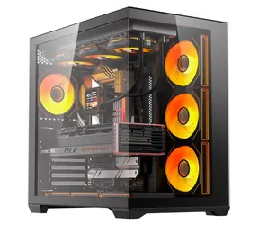 darkFlash C280 schwarz / Gehäuse / E-ATX / gehärtetes Glas / 7 Lüfter / 270° Panorama-Design