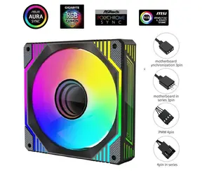 1stCool AURA EVO Mirror ARGB schwarz / Lüfter / 120 mm / PWM / ARGB / 1200 U/min