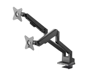 Goobay 70814 schwarz / Monitorhalterung / für 2 Monitore 17-32" / VESA 75x75, 100x100 / Gasfeder